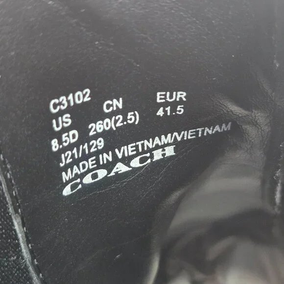 Coach Pull On Chelsea Boots Mens Sz 8.5 Black Leather Minimalist Preppy Booties - Picture 8 of 12